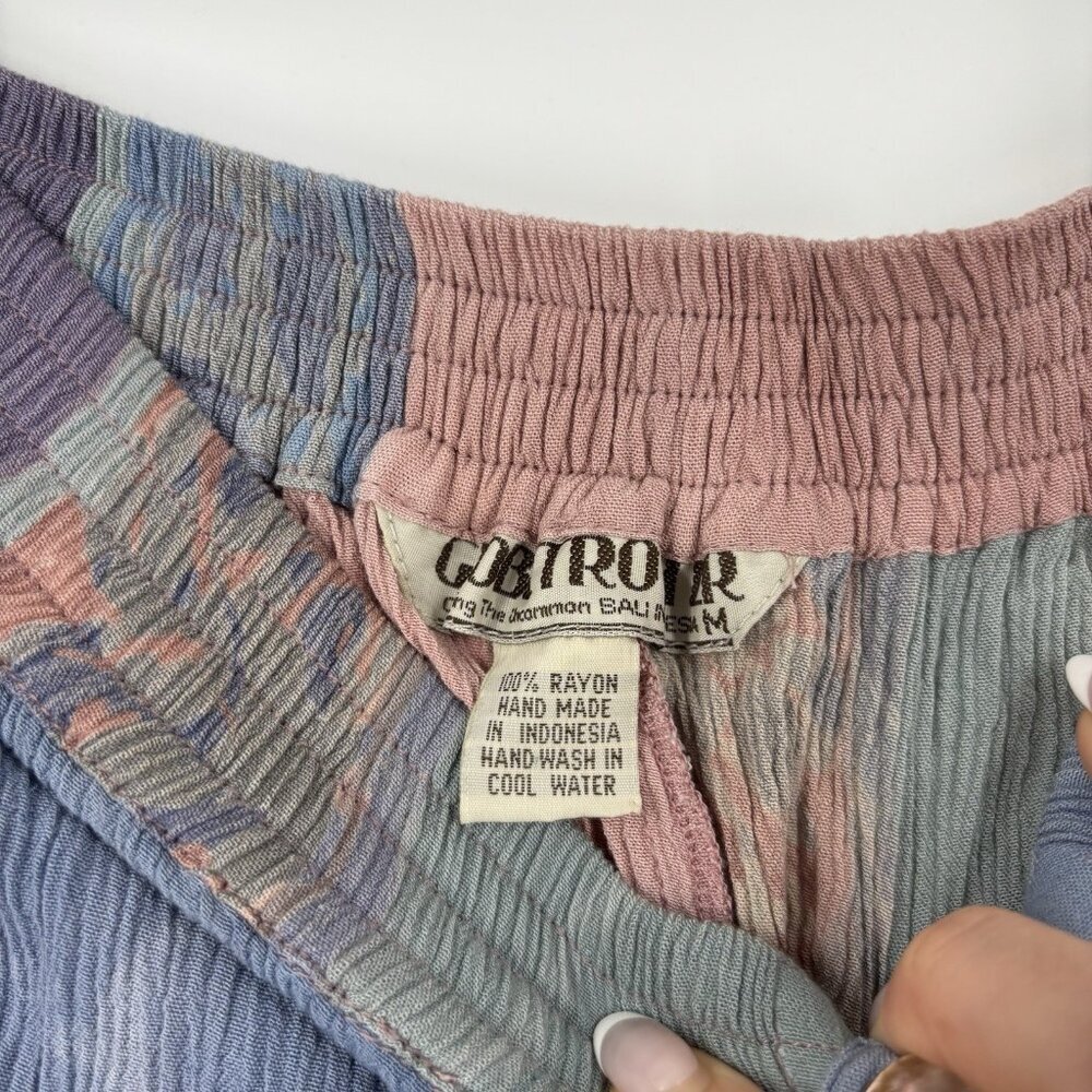 Vintage Handmade Boho Hippie Pants Women’s Size Medium Purple‎ Green High Waist - Picture 5 of 8